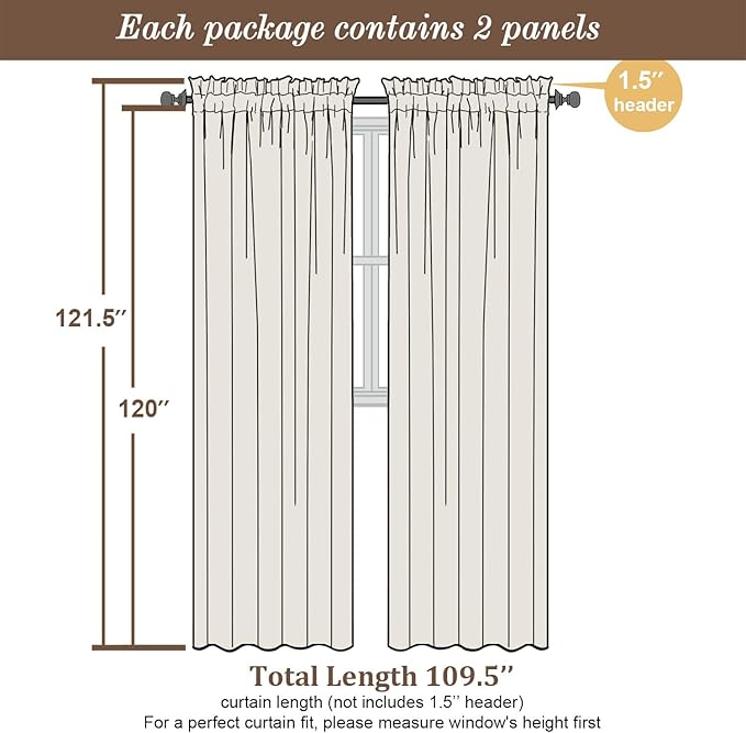 Chyhomenyc Extra Long Sheer Curtains 120 Inches Long 2 Panels Set, Light Filtering Voile Curtain Drapes for Floor to Ceiling Window Patio Sliding Door, 10FT, Lime