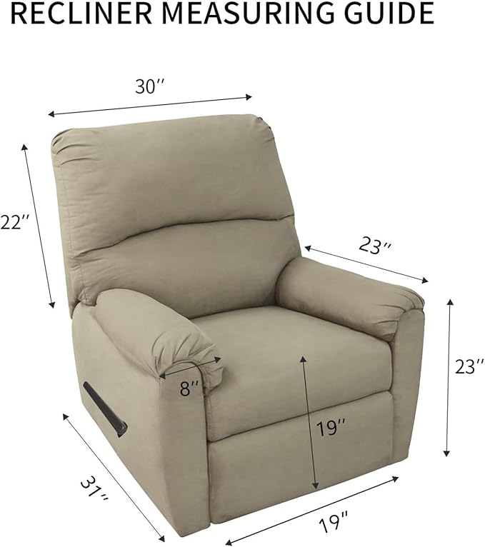 PureFit Reversible Quilted Sofa Cover, Water Resistant Slipcover Furniture Protector, Washable Couch Cover with Non Slip and Elastic Straps for Kids, Dogs, Pets (Small Recliner, Pink/Beige)