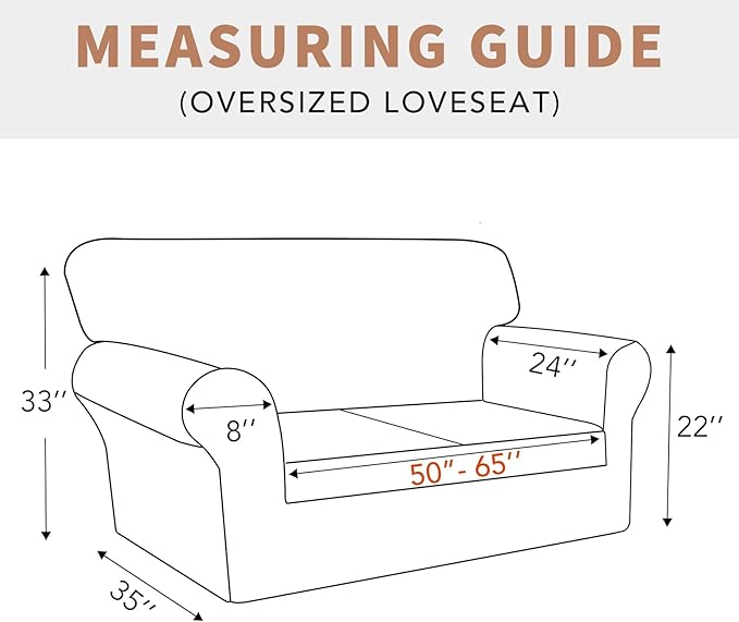 Easy-Going 100% Waterproof Oversized Loveseat Couch Cover, Dual Waterproof Sofa Cover, Stretch Jacquard Sofa Slipcover, Leakproof Furniture Protector for Kids, Pets, Grayish Green
