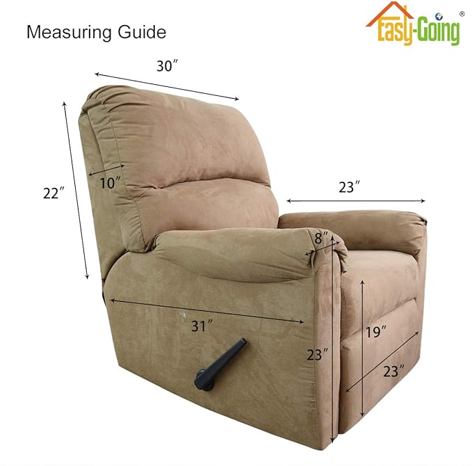 Easy-Going Recliner Chair Slipcover Reversible Sofa Cover Water Resistant Couch Cover Furniture Protector with Elastic Straps for Pets Dog (Recliner 22 inch, Taupe/Ivory)