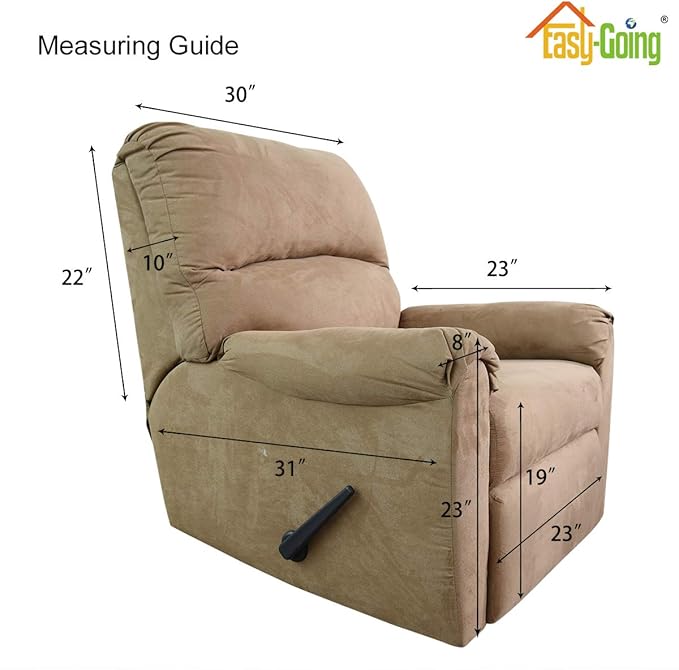 Easy-Going Recliner Chair Slipcover Reversible Sofa Cover Water Resistant Couch Cover Furniture Protector with Elastic Straps for Pets Dog (Recliner 22 inch, Beige/Beige)