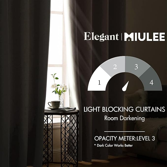 MIULEE Blackout Curtains 96 Inches Long for Bedroom Living Room Thermal Insulated Room Darkening Grommet Top Solid Light Blocking Drapery Set of 2 Window Panels Ivory