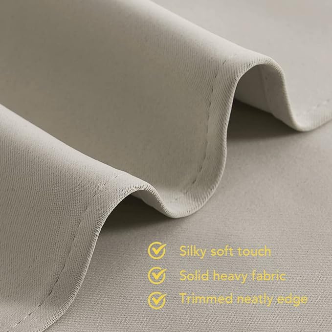 NICETOWN Blackout Curtains for Bedroom, Natural, 42 W by 80 L, Set of 2, Thermal Insulated Curtains & Drapes with Grommet Top for Living Room, Privacy Window Treatment Draperies