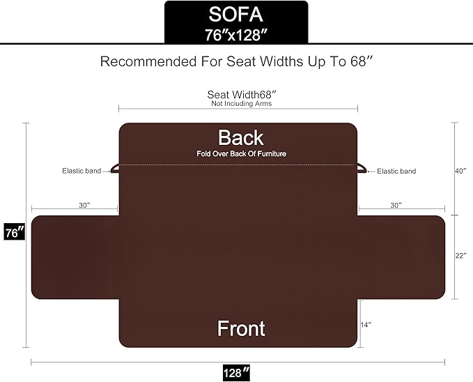 U-NICE HOME Reversible Sofa Cover Couch Cover for Dogs with Elastic Straps Water Resistant Furniture Protector for Pets Couch Cover for 3 Cushion Couch (Sofa, Black/Grey)