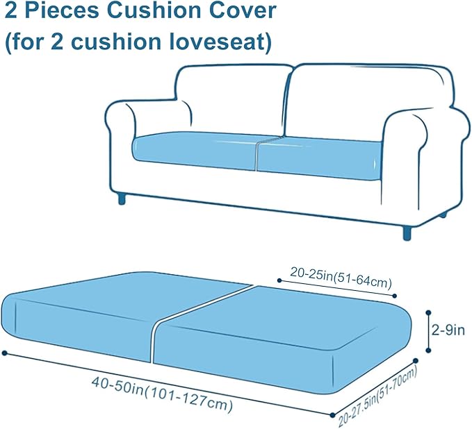 Smiry Printed Couch Cushion Covers, Stretch Soft Couch Covers for Sofa, Washable Non-Slip Sofa Slipcover Furniture Protector for Indoor and Outdoor (2 Pack, Camel)