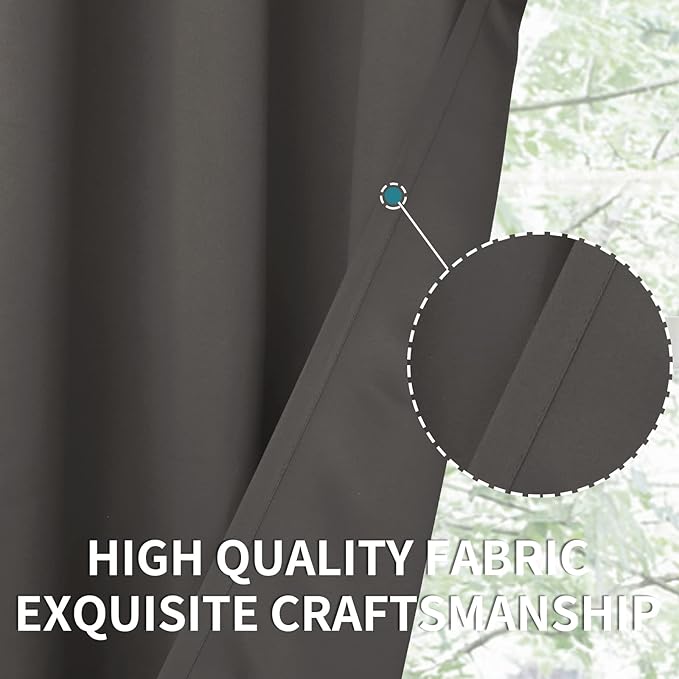 BGment Blackout Curtains for Bedroom - Grommet Thermal Insulated Room Darkening Curtains for Living Room, Set of 2 Panels (42 x 84 Inch, Grey)
