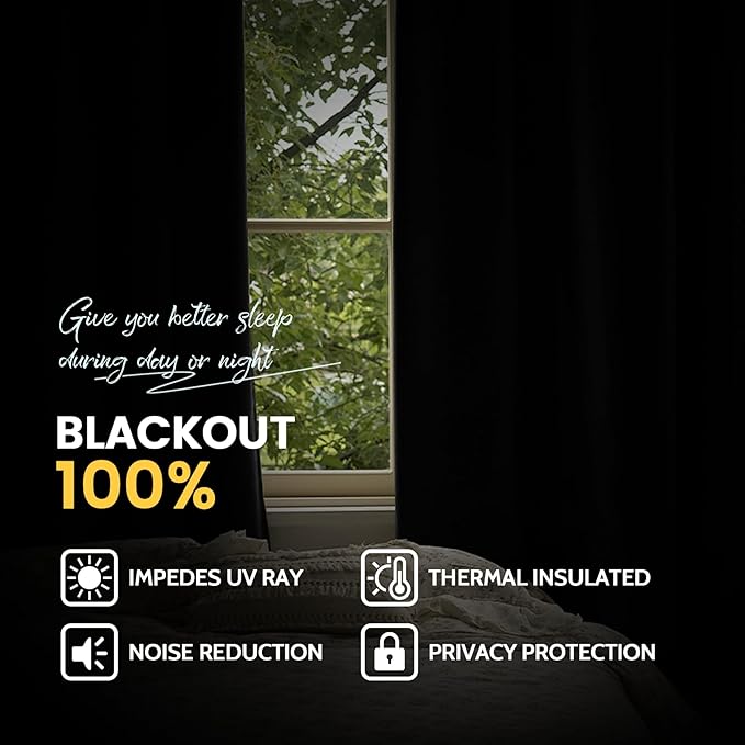 Yakamok 100% Blackout Curtain Panels 63 inches Cold and Light Blocking Drapes for Nursery, 2 Thick Layers Thermal Insulated Draperies (2 Pieces, 50 Wide Each Panel, Burgundy Red/White Backing)