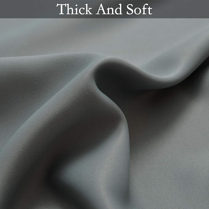 SimpleHome Ombre Room Darkening Curtains for Boys Bedroom, Gradient Grey White to Gray Light Blocking Thermal Insulated Grommet Window Curtains/Drapes for Living Room,2 Panels, 52x72 inches Length