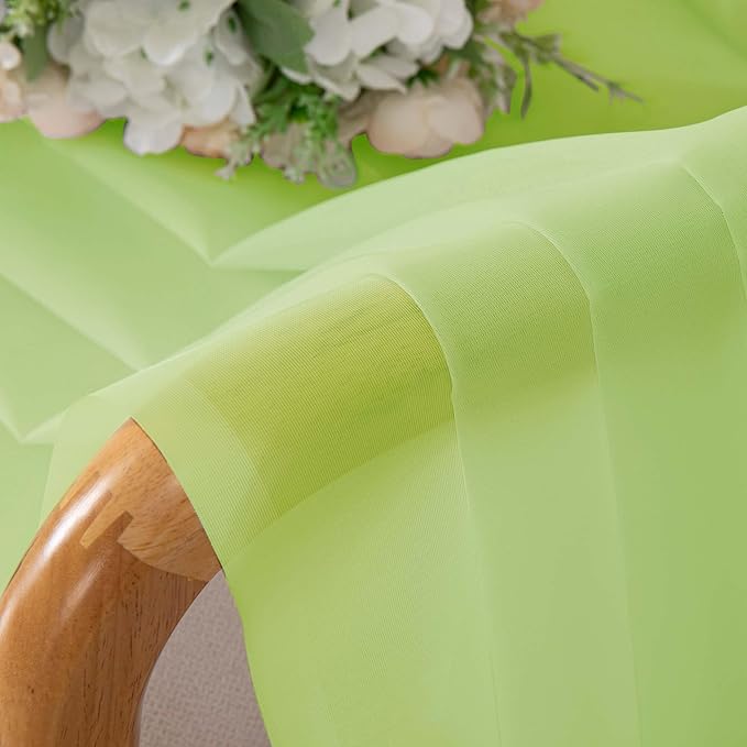 OWENIE Sheer Lime Curtains for Bedroom Living Room 78 Inches Long 2 Panels Set, Soft Solid Light Filtering Sheer Curtain Rod Pocket Clear Drapes for Window Sliding Door, Lime, Each 42 x 78 Inch