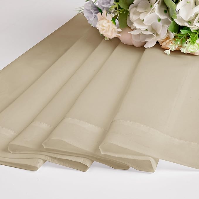 OWENIE Taupe Sheer Curtains 84 inches Long for Bedroom Living Room 2 Panels Set, Rod Pocket Solid Taupe Curtain, Soft Touch Elegant Voile Curtains & Drapes for Nursery, 42"x84", 2 Pcs