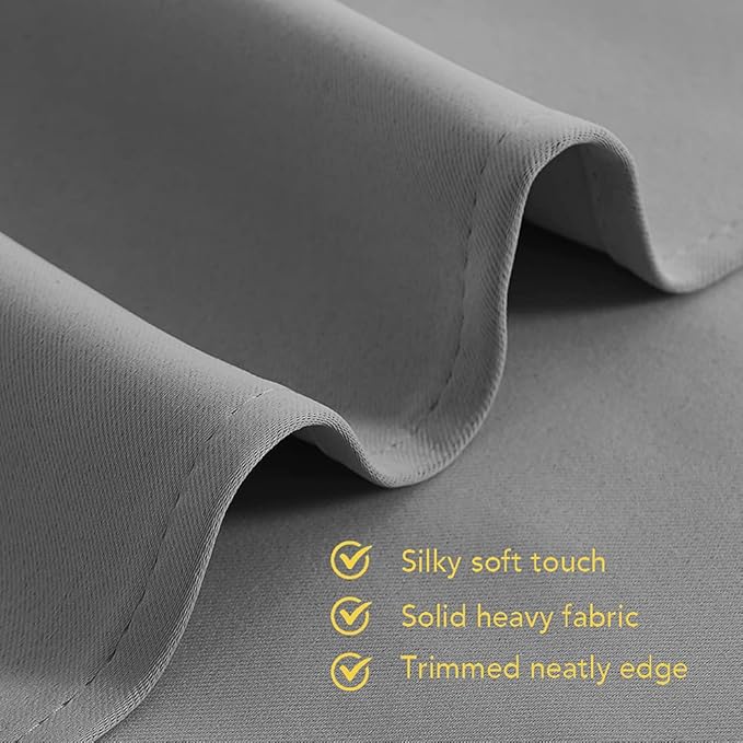 NICETOWN Silver Grey Small Window Blackout Curtain Panels for Bedroom, Thermal Insulated Grommet Top Blackout Draperies and Drapes (2 Panels, W42 x L45 -Inch)