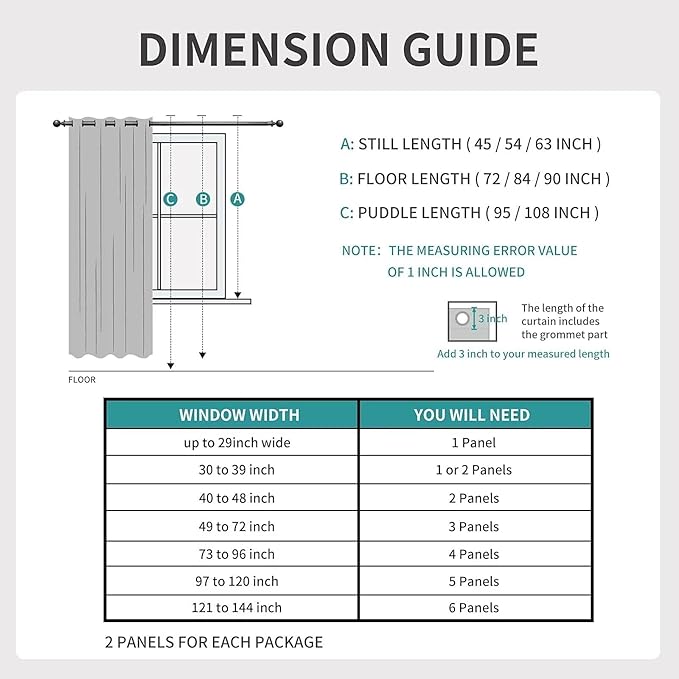 Joydeco Blackout Curtains 84 Inch Length 2 Panels Set, Thermal Insulated Long Curtains& Drapes 2 Burg, Room Darkening Grommet Drapes for Living Room Bedroom Window (W52 x L84 Inch, Peacock Blue)