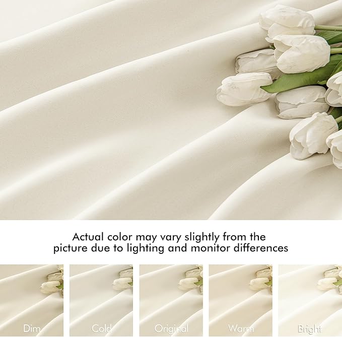 MIULEE Birch Back Tab Blackout Curtains 108 Inch Long 2 Panels Set for Bedroom, Rod Pocket/Pinch Pleat Extra Long Thermal Insulated Living Room Darkening Pleated Light Blocking Drapes