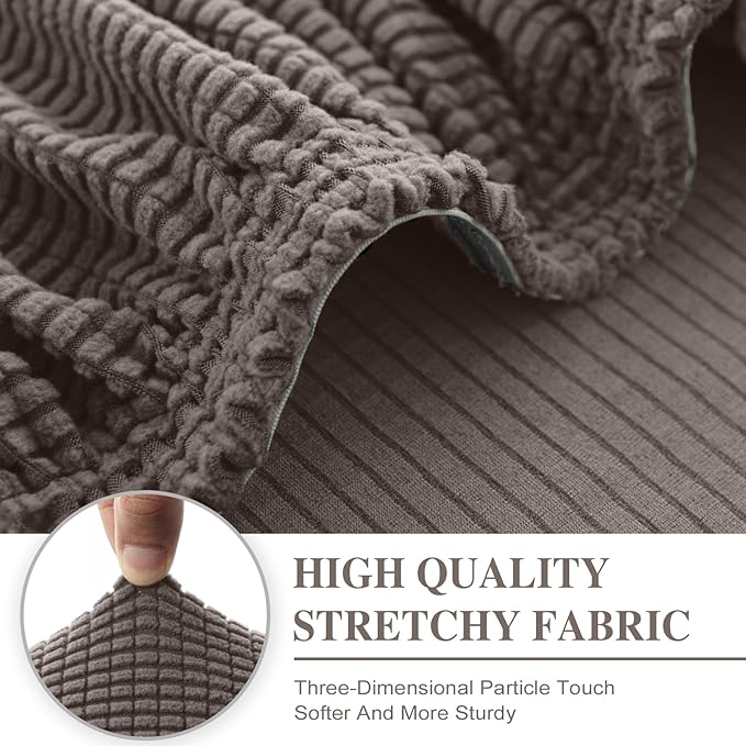Couch Cushion Covers for Sectional Sofa L Shape Washable Separate Seat Chaise Couch Cover Stretch Sofa Slipcovers with 2 Pcs Pillowcases(2 Seater + 1 Chaise, Taupe)