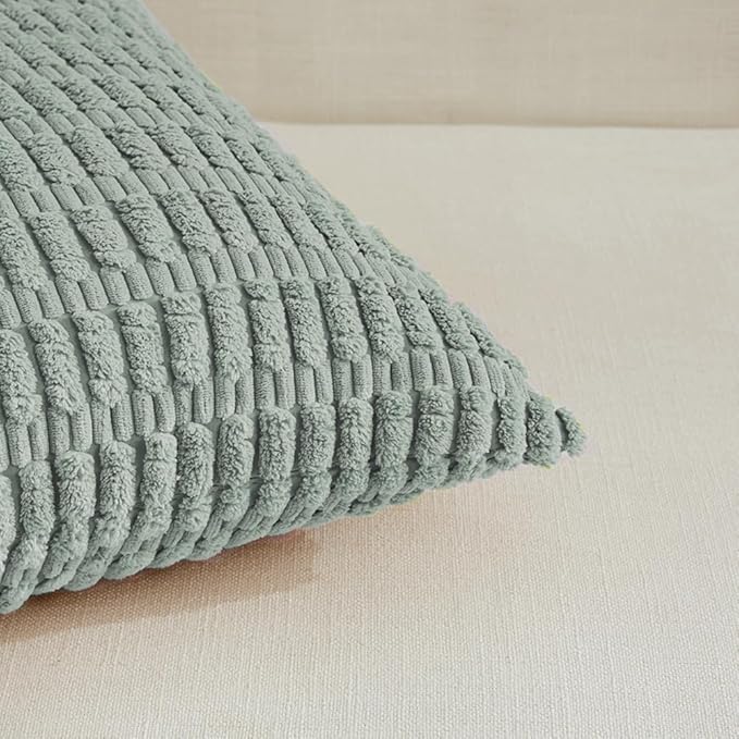 Fancy Homi 4 Packs Decorative Throw Pillow Covers for Living Room Couch Bed, Modern Farmhouse Boho Home Decor, Accent Cushion Case (16 x 16-Inch, Grey Blue)