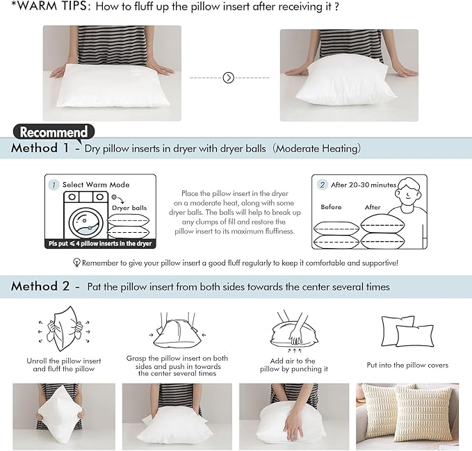 MIULEE Pillow Insert 13x21 Inch, Decorative Rectangle Throw Pillow Inserts, Premium Fluffy Pillow Forms Sham Stuffer for Sofa Couch Living Room