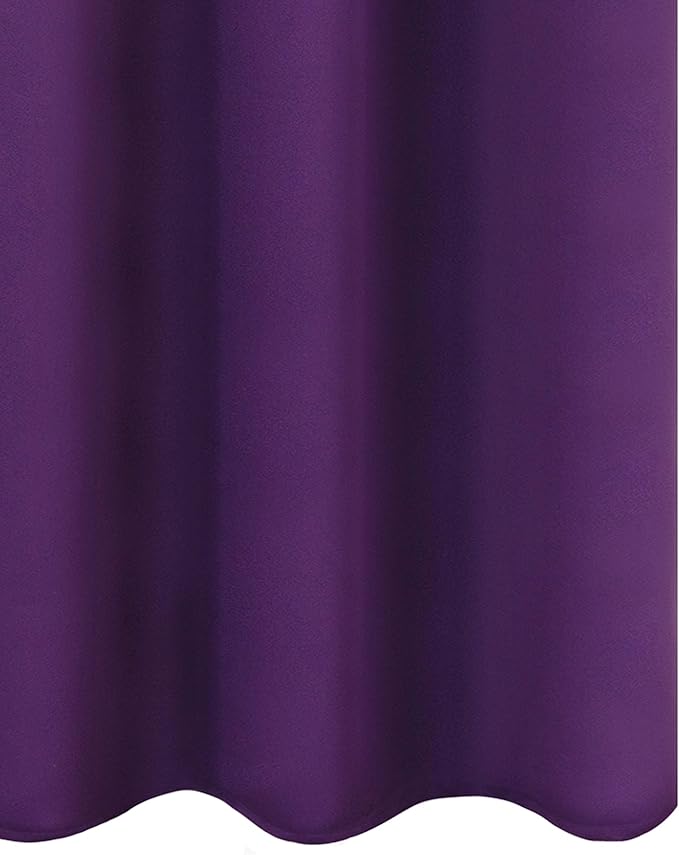 LEMOMO Purple Thermal Blackout Curtains/38 x 54 Inch/Set of 2 Panels Room Darkening Curtains for Bedroom