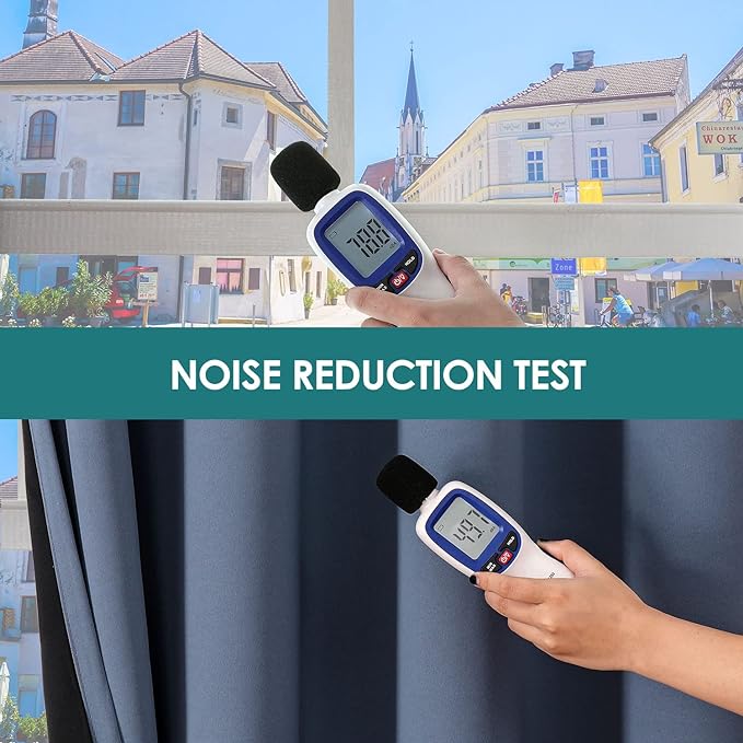 ChrisDowa 100% Blackout Curtains for Bedroom with Black Liner, 2 Thick Layers Total Blackout Thermal Insulated Grommet Small Window Curtains 2 Panels Set (Stone Blue, 42 x 54 Inch)