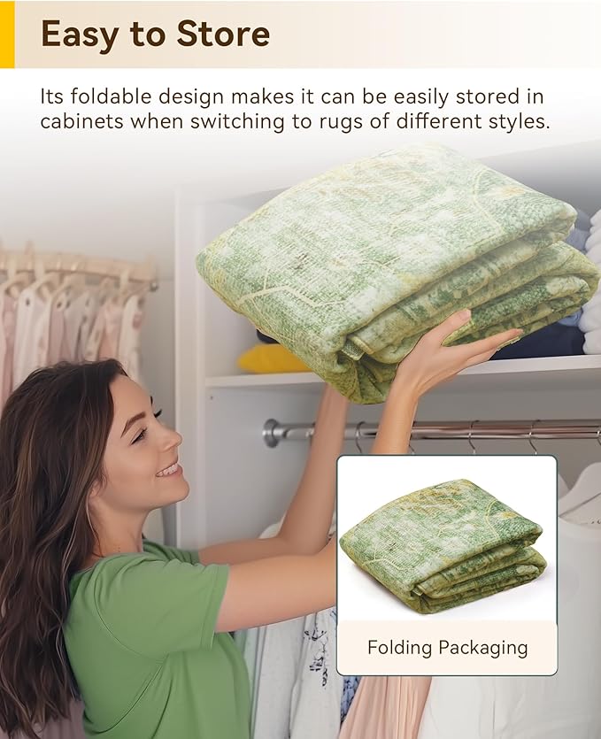 Area Rugs 2'x4' Kitchen Rugs Entry Rug Small Rugs for Entryway Kitchen Bathroom Door Mat Indoor Entrance,Washable Non Slip, Sage Green Yellow