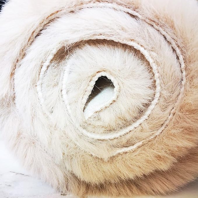 Ghouse Soft Faux Sheepskin Fur Rug 2x6 Light Brown Beige Fluffy Bedside Rugs Plush Rug Shag Nursery Carpet Area Rugs for Living Room Bedroom Playing Room Decor