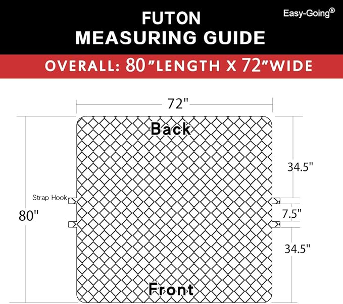 Easy-Going Futon Sofa Slipcover - Reversible Armless Couch Cover - Water Resistant for Pets & Kids (Light Gray/Light Gray)