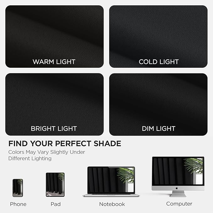 Joydeco Blackout Patio Sliding Door Curtains 84 Inches Long, Grommet Privacy Room Divider Curtains, Extra Wide Thermal Blackout Drapes for Bedroom Living Room (Black, 80Wx84L, 1 Panel)