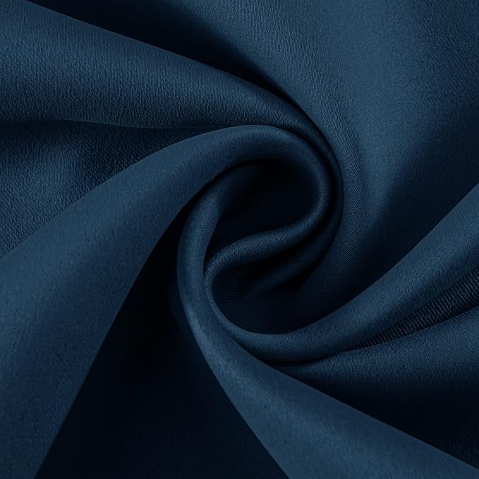 Joydeco Blackout Curtains 54 Inch Length 2 Panels Set, Thermal Insulated Long Curtains& Drapes 2 Burg, Room Darkening Grommet Drapes for Living Room Bedroom Window (W52 x L54 Inch, Navy Blue)