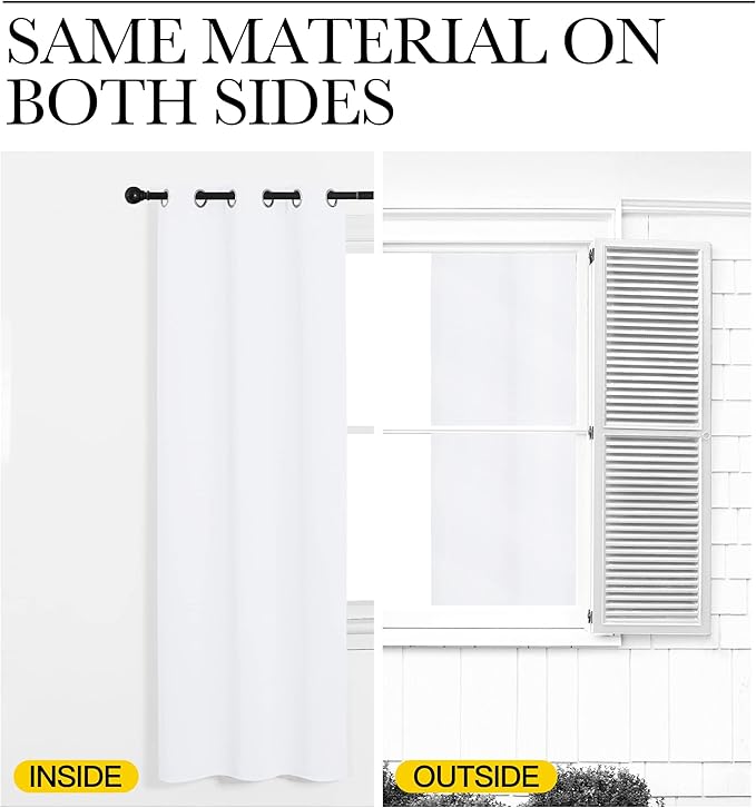 NICETOWN Draperies Curtains Panels, Blocking Out 50% Sunlight Window Treatment Curtains, Grommet Top Small Window Drapes for Bedroom (2 Panels, 42 by 40, White)