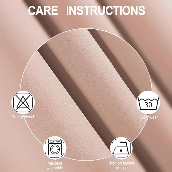 LEMOMO Blush Thermal Blackout Curtains/42 x 72 Inch/Set of 2 Panels Room Darkening Curtains for Bedroom