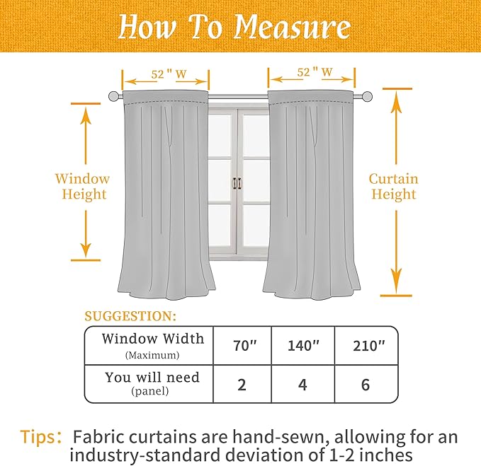 LAMIT Natural Light Beige Linen Curtains 84 inch Long 2 Panels, Soft Thick Linen Blended Light Filtering Living Room Panels Rod Pocket Neutral Drapes for Bedroom/Farmhouse, 52 x 84 Inch