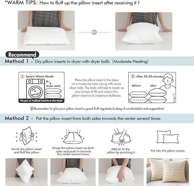 MIULEE Pillow Insert 12x24 Inch, Decorative Rectangle Throw Pillow Inserts, Premium Fluffy Pillow Forms Sham Stuffer for Sofa Couch Living Room