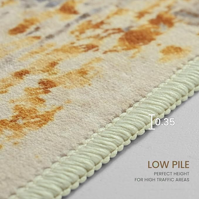 Entrance Rugs Indoor 2x3 Beige Entry Rug Washable Abstract Small Area Rug Non-Slip Low Pile Light Tan Throw Rugs for Entryway, Kitchen Floor, Front Door Indoor Door Mat, Bedroom Bedside