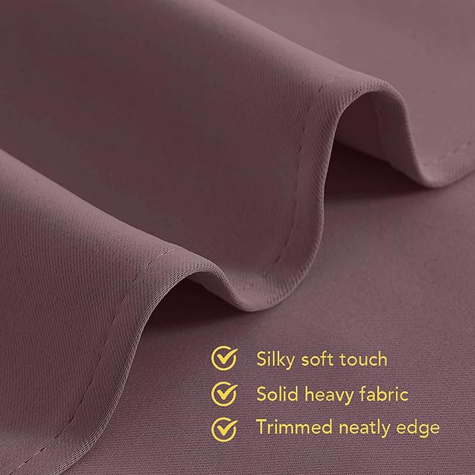 NICETOWN Blackout Curtains for Bedroom, Dry Rose, 42 W by 80 L, Set of 2, Thermal Insulated Curtains & Drapes with Grommet Top for Living Room, Privacy Window Treatment Draperies