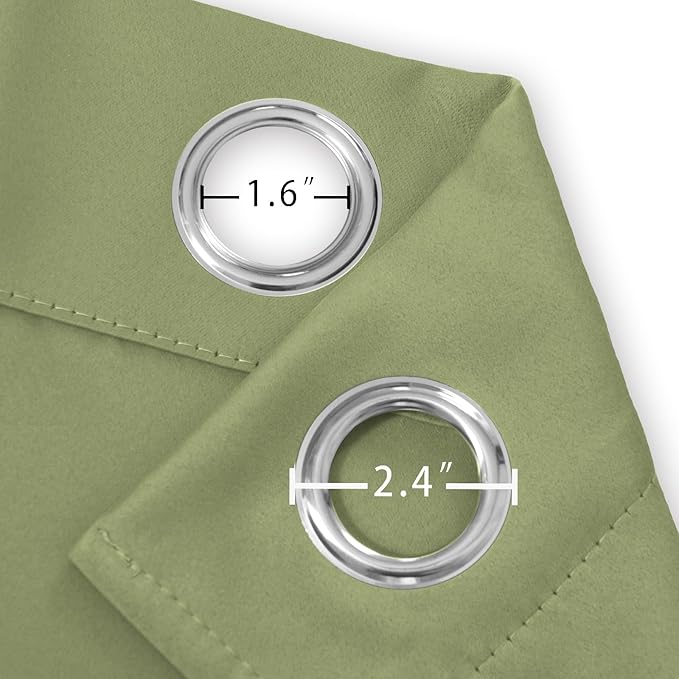 LEMOMO Sage Green Thermal Blackout Curtains/42 x 84 Inch/Set of 2 Panels Room Darkening Curtains for Bedroom