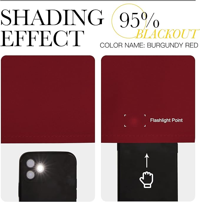NICETOWN 40 inch Curtains for Small Windows, Thermal Insulated Privacy Short Drapes for Kitchen Bathroom (Set of 2, Burgundy Red, 34" Wide)