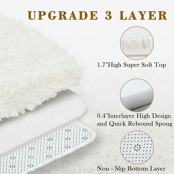 Rugs for Living Room 5x8, Alfombras para Salas Shag Large Plush Soft Area Rug, Shaggy Carpets for Bedroom, Kids Boys Girls Home Decor Aesthetic(Cream, 5 x 8)