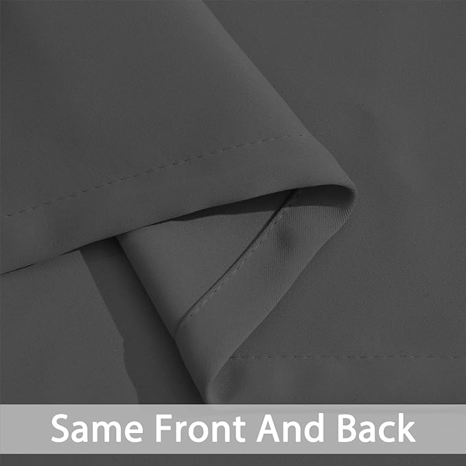 Yakamok Blackout Curtains Room Darkening Thermal Insulated Window Panels,Solid Grommet Top Drapes for Bedroom/Living Room(70Wx84L, Charcoal Grey, 2 Panels)