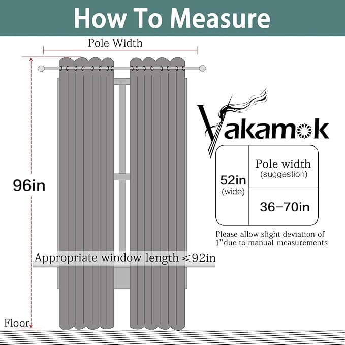 Yakamok Pink Blackout Curtains with Grommet top, Thermal Insulated Room Darkening Drapes for Bedroom(52Wx96L, One Pair)