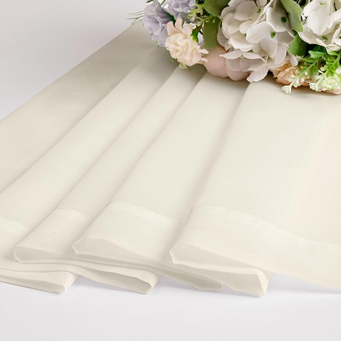 OWENIE Sheer Curtains 54 inches Long 2 Panles for Living Room Bedroom Small Windowm, Rod Pocket Light Filtering Voile Sheers Drapes, 42" W x 54" L, Cream