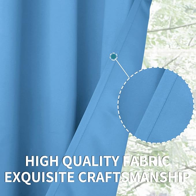 BGment Room Darkening Curtains 45 Inches Long - Grommet Thermal Insulated Drapes Window Treatment Curtains for Bedroom, 2 Panels, 38 x 45 Inch, Sky Blue