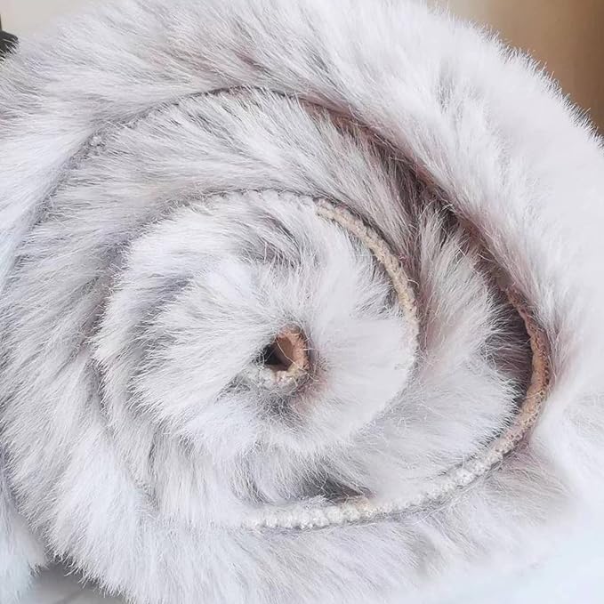 Ghouse Ultra Soft Faux Rabbit Fur Rug 6x9, Machine Washable Area Rugs for Bedroom Fluffy Rugs for Living Room, no-Shedding Carpet Sheepskin Rug Grey