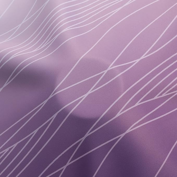Estelar Textiler Purple and Greyish White Ombre Short Blackout Kitchen Curtains 36 Inch Long, Thermal Insulated Grommet Small Half Window Drapes for Cafe/Basement/RV Camper, 52Wx36L, 2 Panels