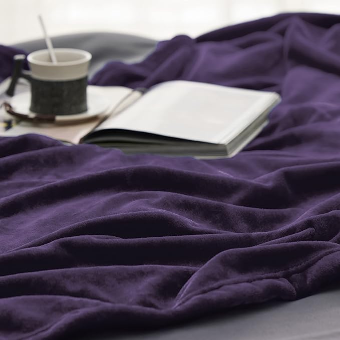 Bedsure GentleSoft Fleece Bed Blankets Large Size Purple - Soft Lightweight Fuzzy Cozy Luxury Oversized King Blanket Microfiber, Room Home Decor Gifts for Women and Men, 120x120 inches