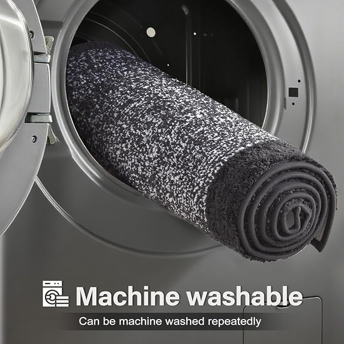 60x24 Long Bathroom Rugs Washable Non Slip, Dark Grey Bath Mat for Bathroom Floor Tub, Soft Absorbent Quick Dry Mats for Shower, Bathtub,Home Decor