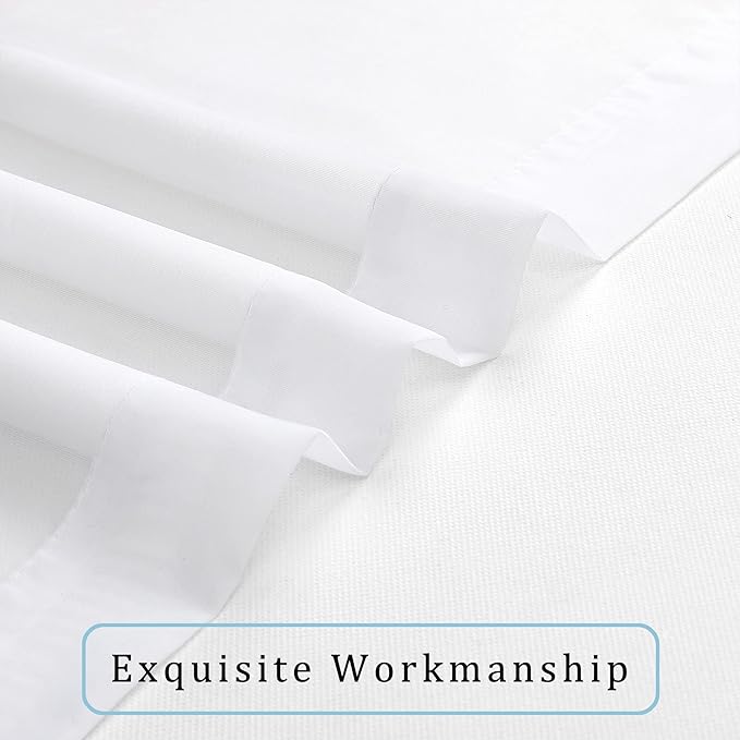 OWENIE White Sheer Curtain 90 Inches Long 2 Panels Set, Solid Filmy Drapes for Living Room Bedroom, Elegant Window Voile Sheer Curtain Panels Drapes, 2 Pcs, Each 59W x 90L Inch