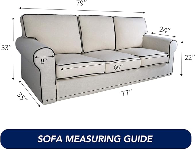 PureFit Super Stretch Sofa Slipcover – Spandex Non Slip Soft Couch Sofa Cover, Washable Furniture Protector with Non Skid Foam and Elastic Bottom for Kids, Pets （Sofa, Cyan）