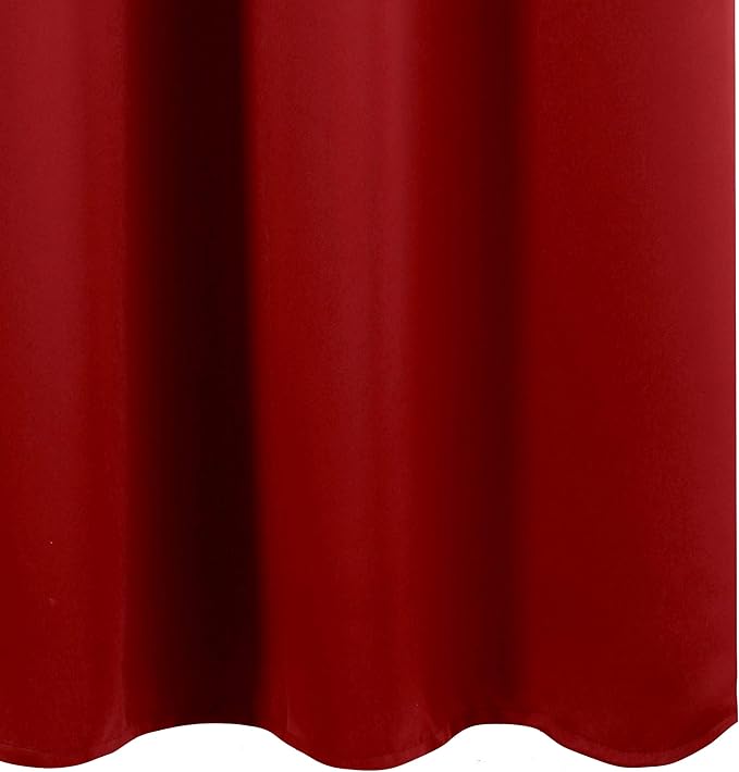 LEMOMO Red Thermal Blackout Curtains/38 x 84 Inch/Set of 2 Panels Room Darkening Curtains for Bedroom