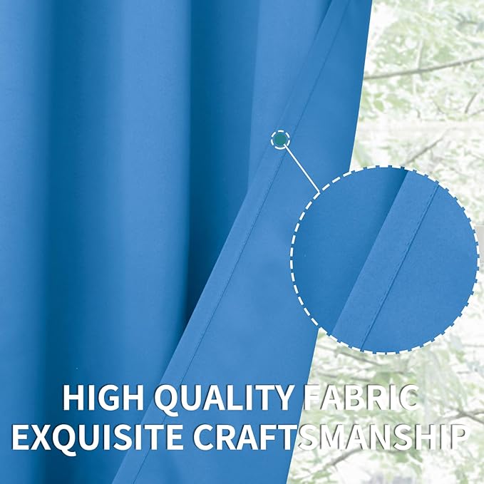 BGment Room Darkening Curtains 54 Inches Long - Grommet Thermal Insulated Drapes Window Treatment Curtains for Bedroom, 2 Panels, 52 x 54 Inch, Classic Blue