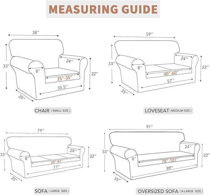 Easy-Going 100% Waterproof Couch Cover, Dual Waterproof Sofa Cover, Stretch Jacquard Sofa Slipcover, Leakproof Furniture Protector for Kids, Pets, Dog and Cat (Sofa, Camel)