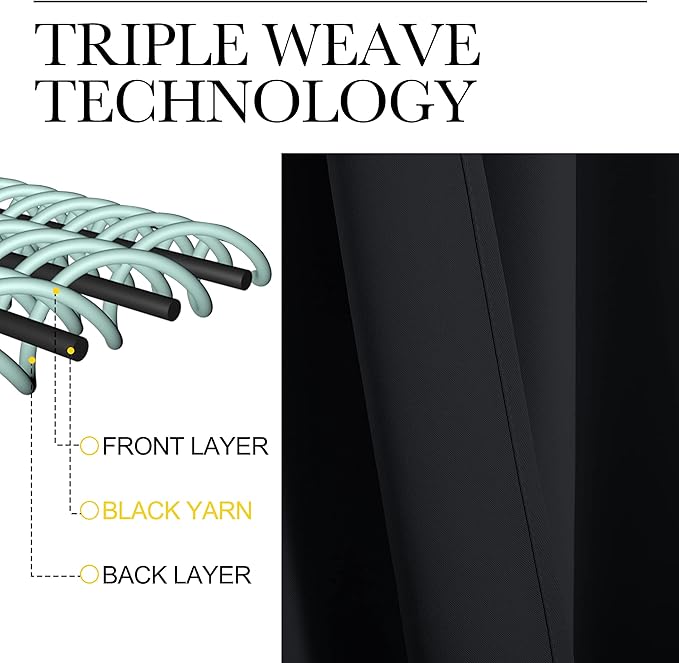 NICETOWN Black Blackout Curtains and Drapes 48 inches Long, Privacy RV Draperies for Small Windows, Thermal Insulated Curtain Panels (42" Wide, 2 Panels)